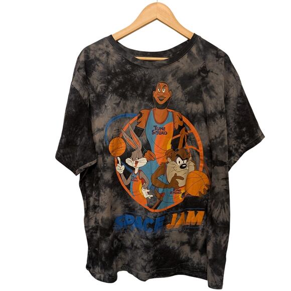 Space Jam: A New Legacy Tie Dye Looney Tunes Basketball Lebron James Print Tee - Picture 1 of 3